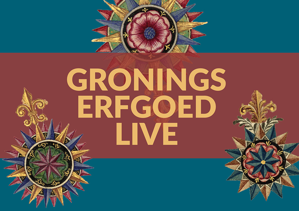 Gronings Erfgoed Live, talkshow Groninger Archieven. Ontwerp Sjors Kampen